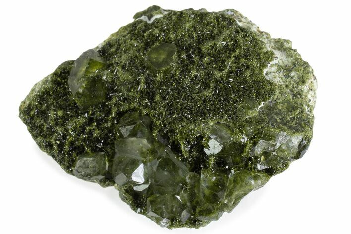 Quartz Crystals on Pistachio-Green Epidote - Turkey #371796